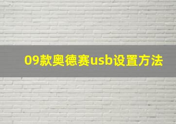 09款奥德赛usb设置方法