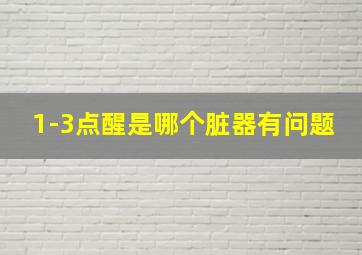 1-3点醒是哪个脏器有问题