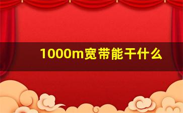 1000m宽带能干什么