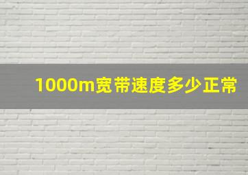 1000m宽带速度多少正常