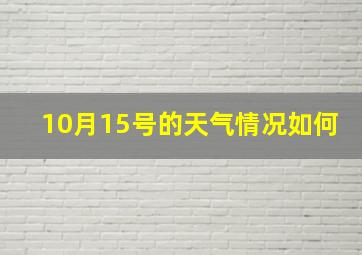 10月15号的天气情况如何