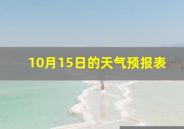 10月15日的天气预报表