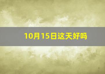 10月15日这天好吗