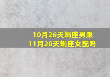 10月26天蝎座男跟11月20天蝎座女配吗