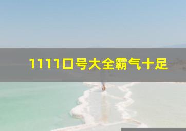 1111口号大全霸气十足