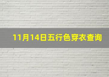 11月14日五行色穿衣查询