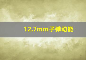 12.7mm子弹动能