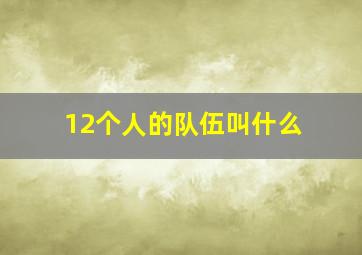 12个人的队伍叫什么