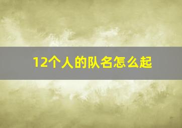 12个人的队名怎么起