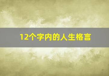 12个字内的人生格言