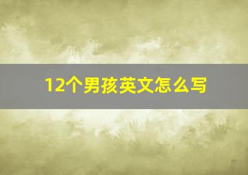 12个男孩英文怎么写