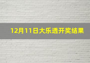 12月11日大乐透开奖结果