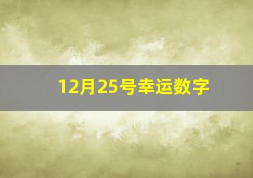 12月25号幸运数字