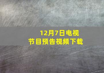 12月7日电视节目预告视频下载