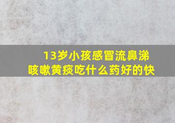 13岁小孩感冒流鼻涕咳嗽黄痰吃什么药好的快