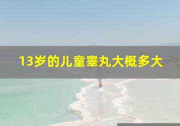 13岁的儿童睾丸大概多大