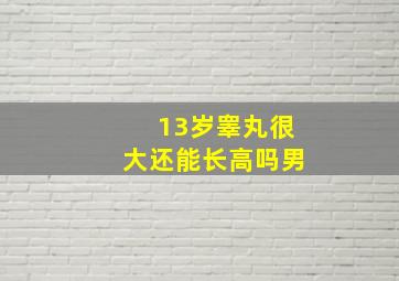 13岁睾丸很大还能长高吗男