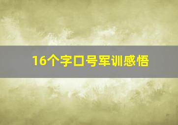 16个字口号军训感悟