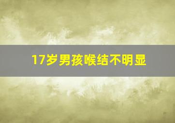 17岁男孩喉结不明显