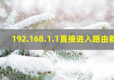 192.168.1.1直接进入路由器