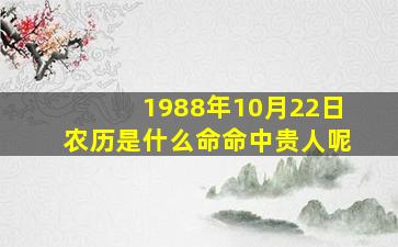 1988年10月22日农历是什么命命中贵人呢