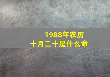 1988年农历十月二十是什么命