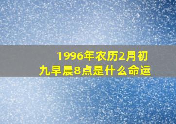 1996年农历2月初九早晨8点是什么命运