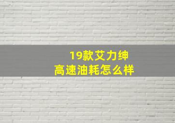 19款艾力绅高速油耗怎么样