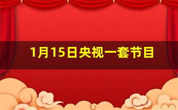 1月15日央视一套节目