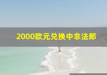 2000欧元兑换中非法郎