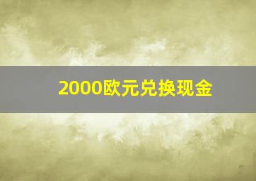 2000欧元兑换现金