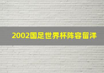 2002国足世界杯阵容留洋