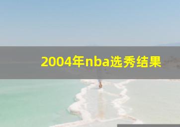 2004年nba选秀结果