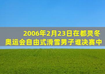 2006年2月23日在都灵冬奥运会自由式滑雪男子谁决赛中