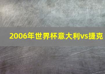 2006年世界杯意大利vs捷克