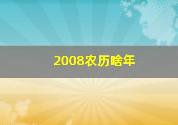 2008农历啥年