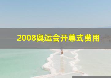 2008奥运会开幕式费用