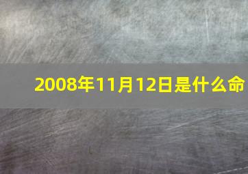 2008年11月12日是什么命