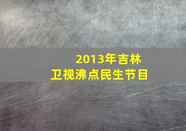 2013年吉林卫视沸点民生节目