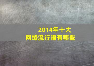 2014年十大网络流行语有哪些