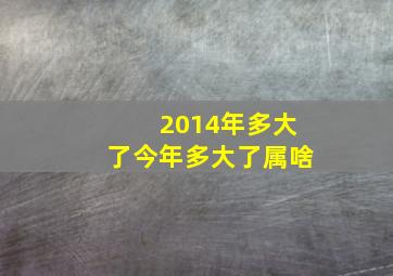 2014年多大了今年多大了属啥