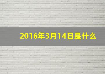 2016年3月14日是什么