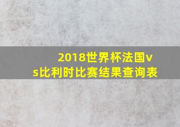 2018世界杯法国vs比利时比赛结果查询表