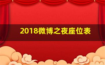 2018微博之夜座位表