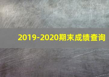 2019-2020期末成绩查询