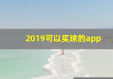 2019可以买球的app