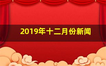 2019年十二月份新闻