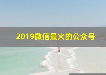 2019微信最火的公众号