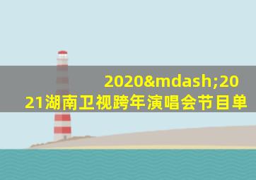 2020—2021湖南卫视跨年演唱会节目单