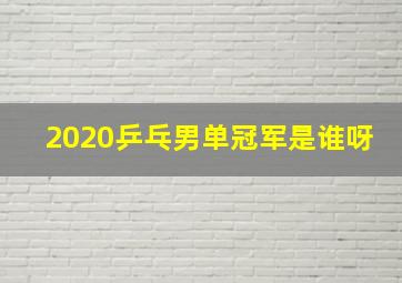 2020乒乓男单冠军是谁呀